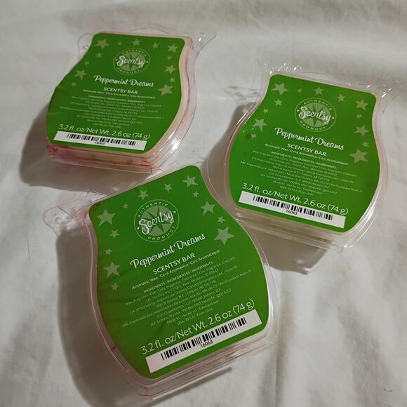 Scentsy Bar PEPPERMINT DREAMS 3.2 oz Authentic(Set of 3) scented wax- NEW - Picture 1 of 3